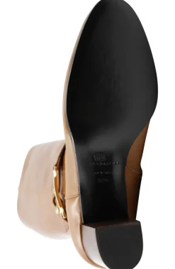 Bruno Magli Adriana Knee High Block Heel Leather Boot Cognac Clearance