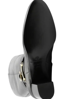 Bruno Magli Adriana Knee High Block Heel Leather Boot Black Outlet