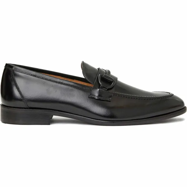 Bruno Magli Alessio Slip On Black Bit Loafer Black Leather Clearance