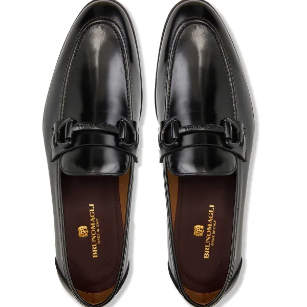 Bruno Magli Alessio Slip On Black Bit Loafer Black Leather Clearance