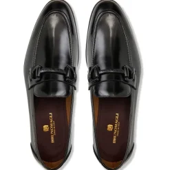Bruno Magli Alessio Slip On Black Bit Loafer Black Leather Clearance