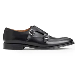 Bruno Magli Alfeo Double Monk Strap-Black Black Leather Clearance