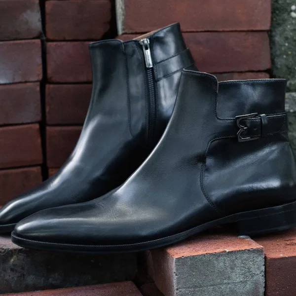 Bruno Magli Angiolini Leather Dress Boot Black Best