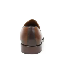 Bruno Magli Arezzo Burnished Penny Loafer Cognac/Dark Brown