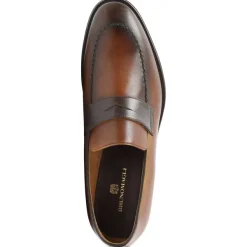 Bruno Magli Arezzo Burnished Penny Loafer Cognac/Dark Brown