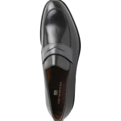 Bruno Magli Arezzo Burnished Penny Loafer Black/Dark Grey Clearance