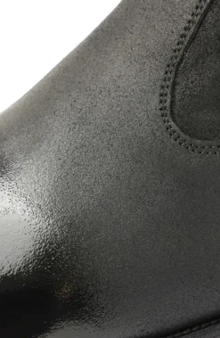 Bruno Magli Armando Patent Ombre Suede Zip Boot - Black Black Suede/Patent New