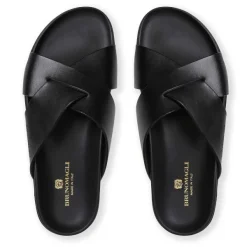 Bruno Magli Bologna Double Strap Sandal Leather Black Clearance