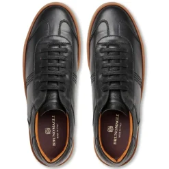 Bruno Magli Bono Leather Lace-Up Sneaker Black Outlet