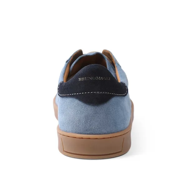 Bruno Magli Bono Suede Lace-Up Sneaker - Light Blue Light Blue Suede Clearance