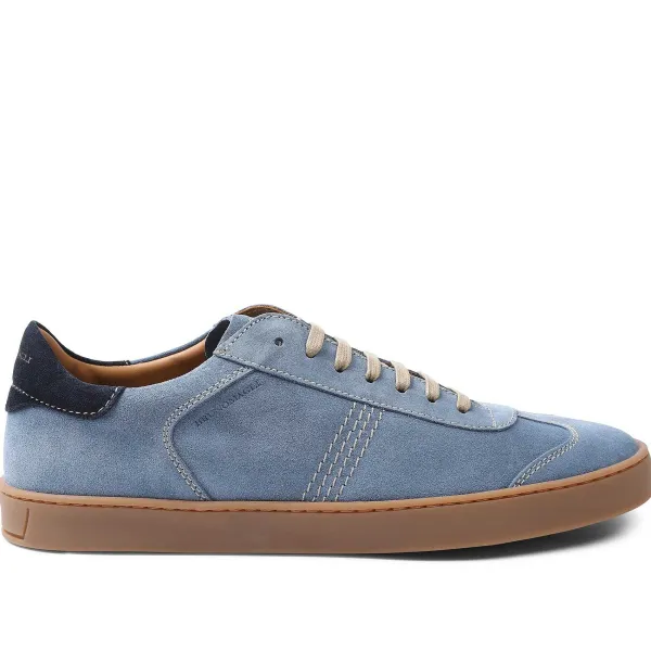 Bruno Magli Bono Suede Lace-Up Sneaker - Light Blue Light Blue Suede Clearance