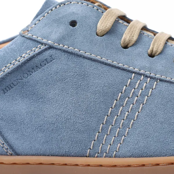 Bruno Magli Bono Suede Lace-Up Sneaker - Light Blue Light Blue Suede Clearance