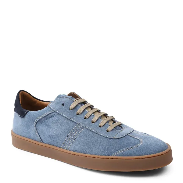 Bruno Magli Bono Suede Lace-Up Sneaker - Light Blue Light Blue Suede Clearance