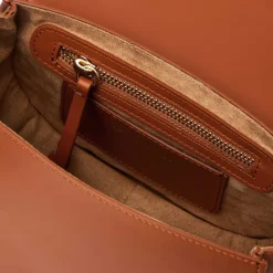 Bruno Magli Camilla Equestrian Inspired Handbag Nappa Leather Cognac Sale
