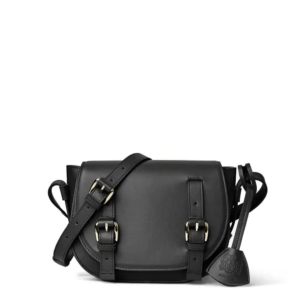 Bruno Magli Camilla Equestrian Inspired Handbag Black Nappa Leather Black Leather Discount