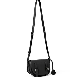 Bruno Magli Camilla Equestrian Inspired Handbag Black Nappa Leather Black Leather Discount