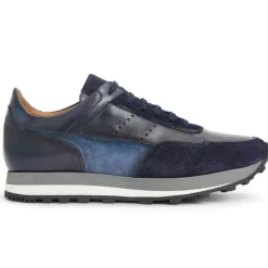 Bruno Magli Collezione Gallo Leather Jogger Sneaker Navy Best