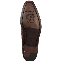 Bruno Magli Collezione Vesini Leather Slip-On Loafer Brown Woven New