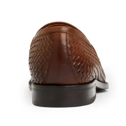 Bruno Magli Collezione Vesini Leather Slip-On Loafer Brown Woven New