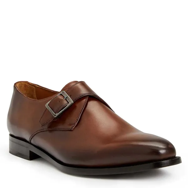 Bruno Magli Collezione Vilante Leather Single Strap Monk Loafer Brown Sale