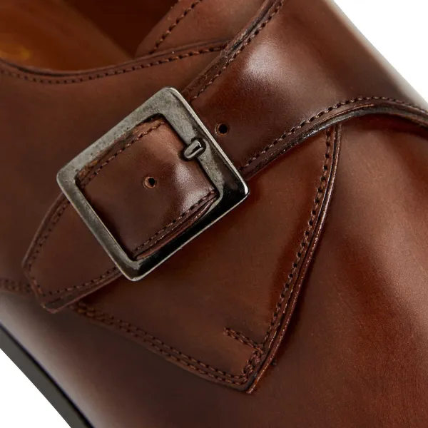 Bruno Magli Collezione Vilante Leather Single Strap Monk Loafer Brown Sale