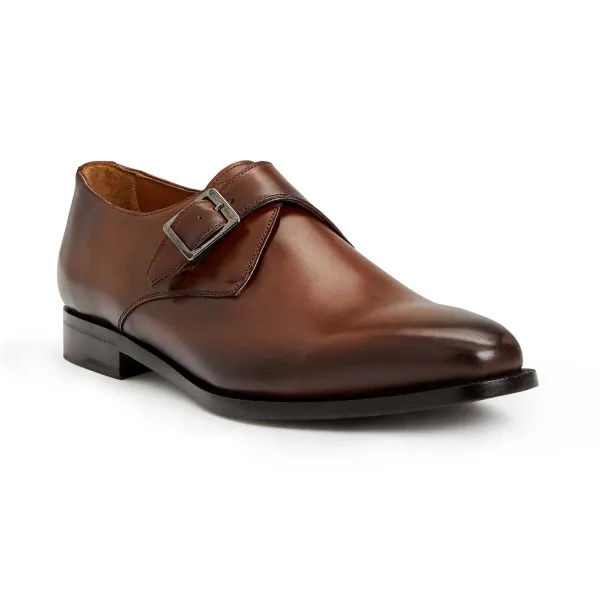 Bruno Magli Collezione Vilante Leather Single Strap Monk Loafer Brown Sale