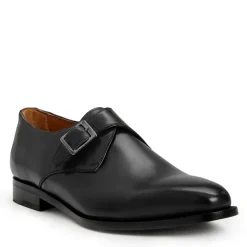Bruno Magli Collezione Vilante Leather Single Strap Monk Loafer-Black Black Leather Sale