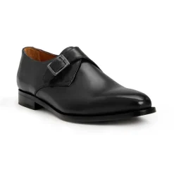 Bruno Magli Collezione Vilante Leather Single Strap Monk Loafer-Black Black Leather Sale