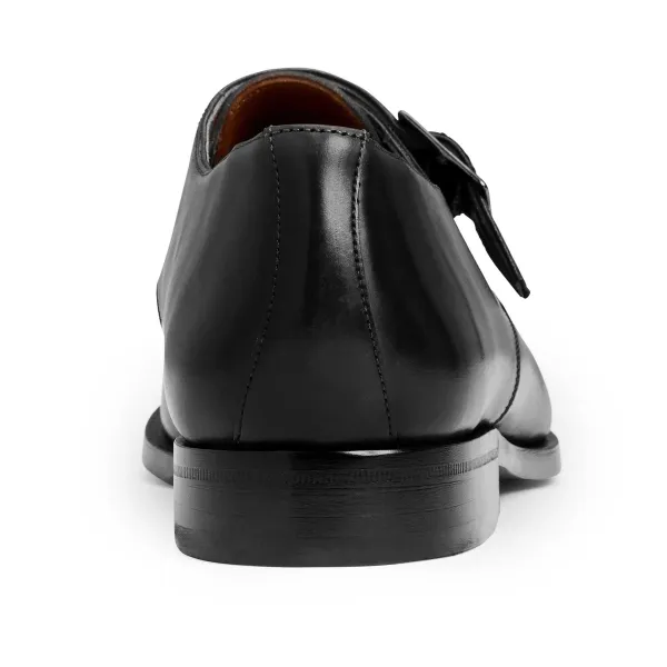 Bruno Magli Collezione Vilante Leather Single Strap Monk Loafer-Black Black Leather Sale