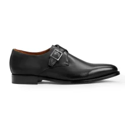 Bruno Magli Collezione Vilante Leather Single Strap Monk Loafer-Black Black Leather Sale
