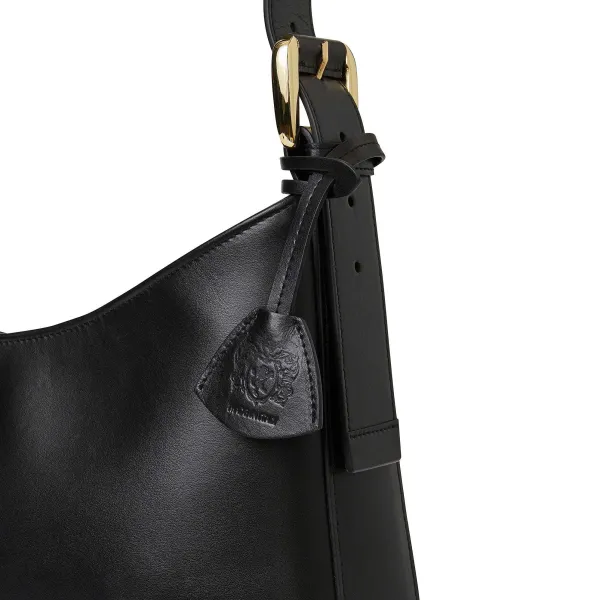 Bruno Magli Cora Hobo Handbag Black Nappa Leather Black Leather