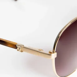 Bruno Magli Costa Aviator Sunglasses Gold Tortoise Online