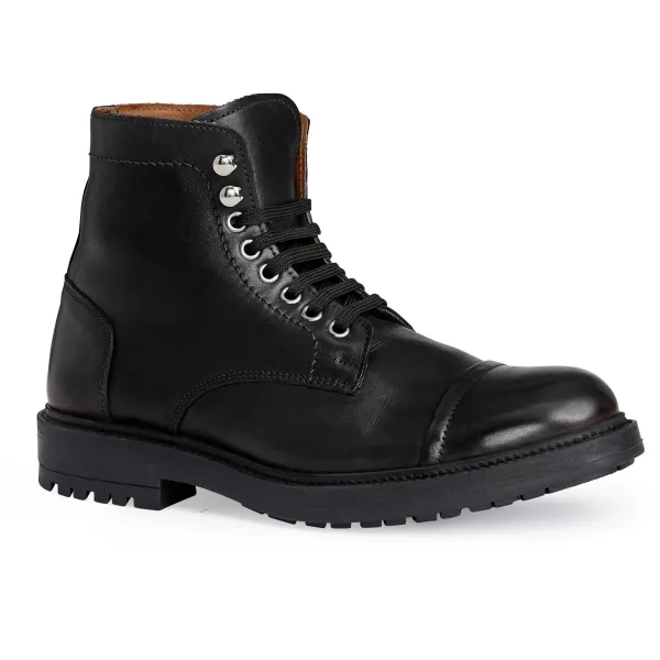 Bruno Magli Costanzo Lace-Up Boot- Black Black Leather Best