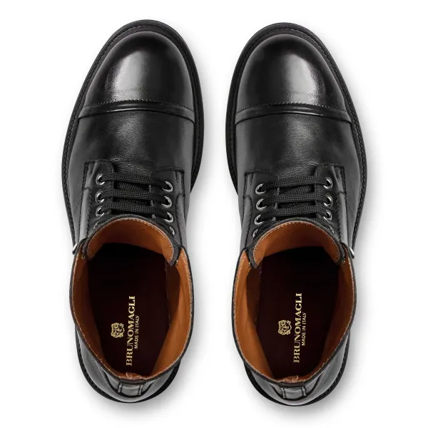 Bruno Magli Costanzo Lace-Up Boot- Black Black Leather Best