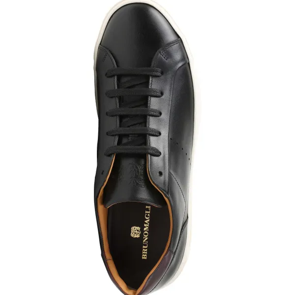 Bruno Magli Dante Lace-To-Toe Leather Sneaker Black Outlet
