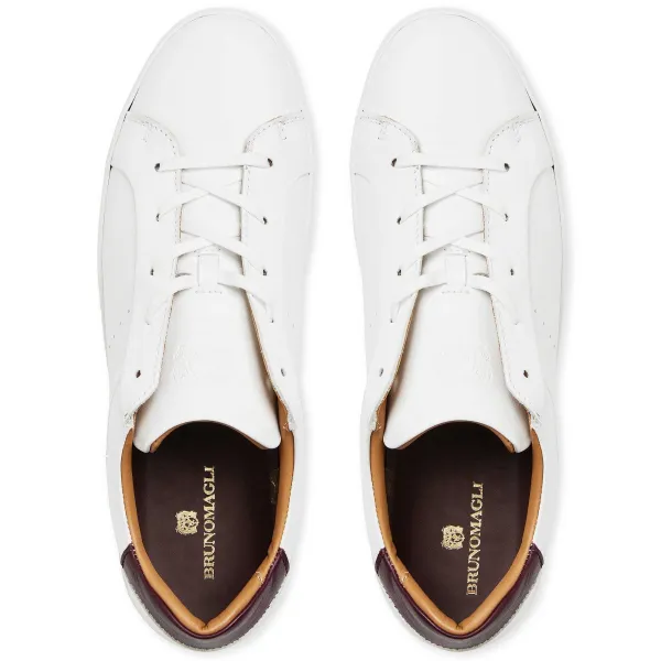 Bruno Magli Dante Lace-To-Toe Leather Sneaker White New