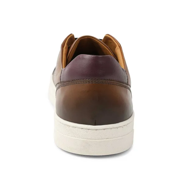 Bruno Magli Dante Lace-To-Toe Leather Sneaker Cognac Hot