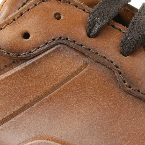 Bruno Magli Davio Hand-Burnished Leather Sneaker Cognac Leather Outlet