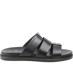 Bruno Magli Empoli Leather Slide Sandal Black Discount