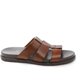 Bruno Magli Empoli Leather Slide Sandal Dark Brown Outlet