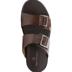 Bruno Magli Erasmo Double-Buckle Sandal Dark Brown