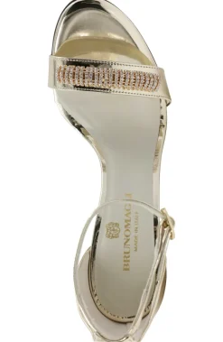 Bruno Magli Estelle Embellished Open-Toe Heel Gold Discount