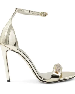 Bruno Magli Estelle Embellished Open-Toe Heel Gold Discount