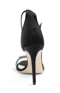 Bruno Magli Estelle Embellished Open-Toe Heel Black Satin Online