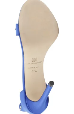 Bruno Magli Estelle Embellished Open-Toe Heel Blue Satin Clearance