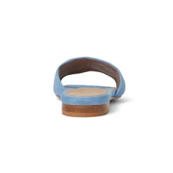 Bruno Magli Fabia Single Banded Slide Light Blue Suede Discount