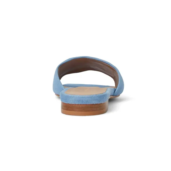 Bruno Magli Fabia Single Banded Slide Light Blue Suede Discount
