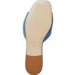 Bruno Magli Fabia Single Banded Slide Light Blue Suede Discount