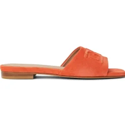 Bruno Magli Fabia Single Banded Slide Orange Suede Online