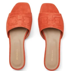 Bruno Magli Fabia Single Banded Slide Orange Suede Online